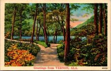Greetings From Vernon, AL Alabama Vintage Postcard PM 1942 #3 picture