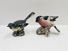 Lot of 2 VTG Beswick Porcelain Bird Figurines Grey Wagtail 1041 Bullfinch 1042 picture