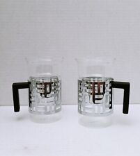 Bodum Eileen Coffee Tea Cup Mug Art Deco Geometric Chrome Picard Set Of 2 picture