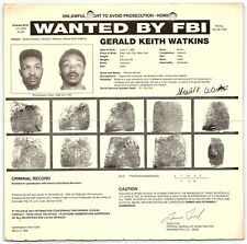 1995 FBI WANTED POSTER GERALD KEITH WATKINS MURDERED GIRLFRIEND AND KIDS Z4959 picture