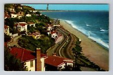 Pacific Palisades CA-California, Pacific Homes along the Cliff, Vintage Postcard picture