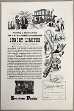 Vintage 1954 Print Advertisement Full Page - Southern Pacific Sunset Limited picture