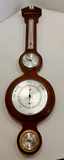 Vintage Howard Miller Walnut Weather Station Barometer w/Clock 612-718 (31