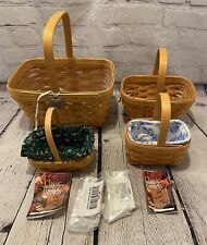 Longaberger Baskets Lot Of 4 Protective Liners Handles ￼ picture