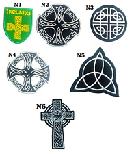 Celtic cross Ireland Triquetra Christian Knot Goth Embroidered Sew Iron on Patch picture