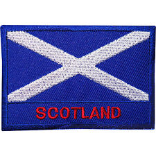 Scotland Flag Embroidered Iron Sew On Patch Scottish T Shirt Kilt Coat Bag Badge picture