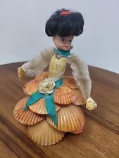 1950s Vintage Handmade real sea shell lady girl figurine picture