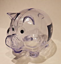 FUTURITY Clear plastic Pig Piggy Coin Bank Looking Forward to Retirement picture