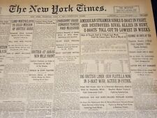 1917 JUNE 7 NEW YORK TIMES NEWSPAPER - AMERICAN STEAMER SINKS U-BOAT - NT 7788 picture