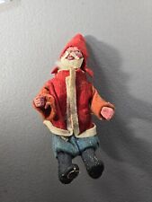 Antique German Made Belsnickle Santa Figure Clay Head Boots Hands Leather picture