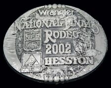 2002 Hesston Rodeo Western Cowboy Calf Roping NFR Vintage Belt Buckle picture