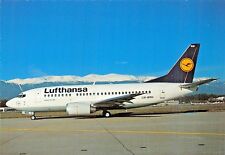 LUFTHANSA Boeing 737-500 (LN-BRH) Geneve  Airplane Postcard picture