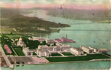 Advertising 1939 Electric Railroad Company & Aerial US Naval Academy Postcard picture