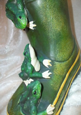 Vintage Indoor Outdoor Green Tree Frogs Rain Boot Planter Patio Garden Decor picture