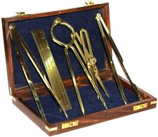 Proportional Divider Tool Set of 5 Full Brass with Executive Wooden Box Handmade picture