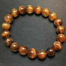Natural Copper Rutilated Quartz Crystal Round Beads Bracelet 10mm AAAAA picture