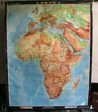 Schulwandkarte Wall Map Africa 63x78 11/16in From GDR With 37er Borders picture