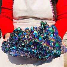 17.38LB Rare Electroplating Quartz Crystal Cluster Healing Collect Energy 760 picture