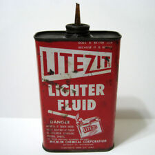 LITEZIT ® Lighter Fluid - One Pint Can - More Than Half Full - Exceptionaly Rare picture