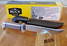 JOE HOUSER CUSTOM BUCK KNIFE 105 PATHFINDER GRILL HANDLE D2 STEEL BLADE SHEATH picture