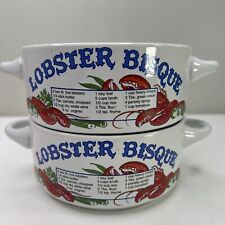 (2) Ljungberg Collection New Orleans Lobster Bisque Recipe Bowls with Handles picture