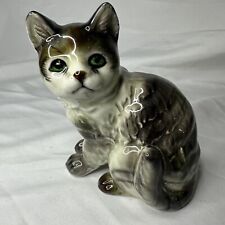 Vintage Porcelain Ceramic Cat Figurine Porcelain Statue MCM 5.5”  picture