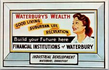 WATERBURY, Connecticut Advertising Postcard 
