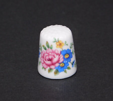 Vintage Signed Royal Windsor Made in England Floral Bone China Sewing Thimble picture