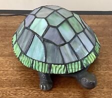 Vintage Stained Glass Turtle Table Lamp Tiffany Style Electric picture