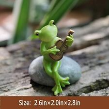 Amusing Mini Frog Playing Guitar Statue Figurine Ornament Fairy Garden Decor picture