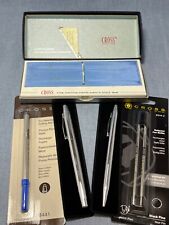 Cross Duo Ball Pen & Soft Tip Pen Chrome 3524, Box, Refills NOT PERSONALIZED picture