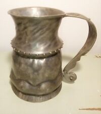 Rare Antique Tin Cup  Hand Hammered Handmade 19th Century  picture