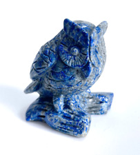 Home Decoration , 3.1 in Natural Lapis lazuli Carved Crystal Owl Skull Sculpture picture