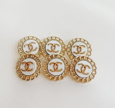 CC Vintage Designer White and Gold Rope Button STAMPED | 6 PC Bundle picture