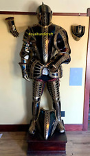 Medieval German Armour of Gold Etched Knight Suit of Armor Replica Armor Suit picture