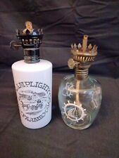 2 Vintage Miniature Oil Lamps picture