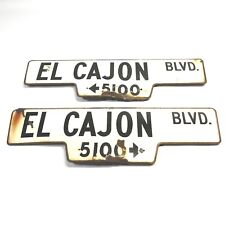 VINTAGE EL CAJON BLVD 5100 STREET SIGNS LOT OF 2 SAN DIEGO CA USED 30