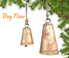 Rustic Elegance: Christmas Bells Cow Bells 6 in=6 Bells , 10.5 in=6 (Set of 12) picture