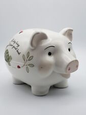 Lenox Piggy Bank Butterfly Meadows Porcelain Coin Penny Baby Shower Savings Pig picture