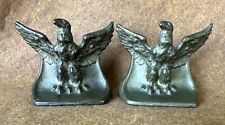 VINTAGE Solid Cast Bronze AMERICAN EAGLE BOOKENDS ~ Small 3-1/2