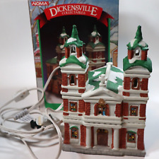 VTG 1995 Dickensville Noma Porcelain Lighted House Two Tiered Church Tested picture