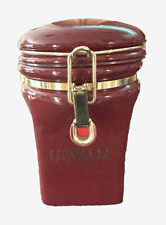 Gevalia Coffee Storage Canister Red Cranberry Wine Kaffe Food Air Tight Seal picture
