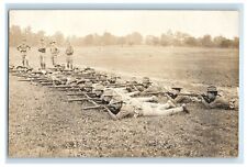 c1910's US Army Rifle Practice Ft. Harrison Indianapolis IN RPPC Photo Postcard picture