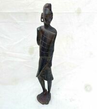 Vintage Old Antique Rosewood Fine Tribal Hand Carved Wooden Woman Figure Statue picture