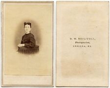 CIVIL WAR ERA LADY IN POSING CHAIR, INDIANA, PA, ANIQUE CDV picture