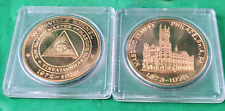 Masonic Temple Philadelphia PA 1873-1973 Coin Medal W. Orville Kimmel Freemason  picture