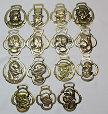 Brass Horse Medallion Lot of 15 Charles Dickens Pickwick Oliver Twist Pickwick picture