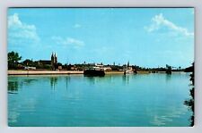 Joliet IL-Illinois, Illinois Waterway, Antique, Vintage Postcard picture