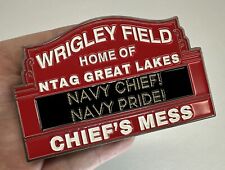 4” Navy USN Chiefs Mess CPO Challenge Coin NTAG Great Lakes Wrigley Field, Cubs picture