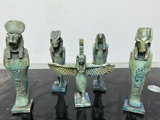 ancient Egyptian antiquities set of 5 pieces Sekhmet Hathor Horus, Queen Isis picture